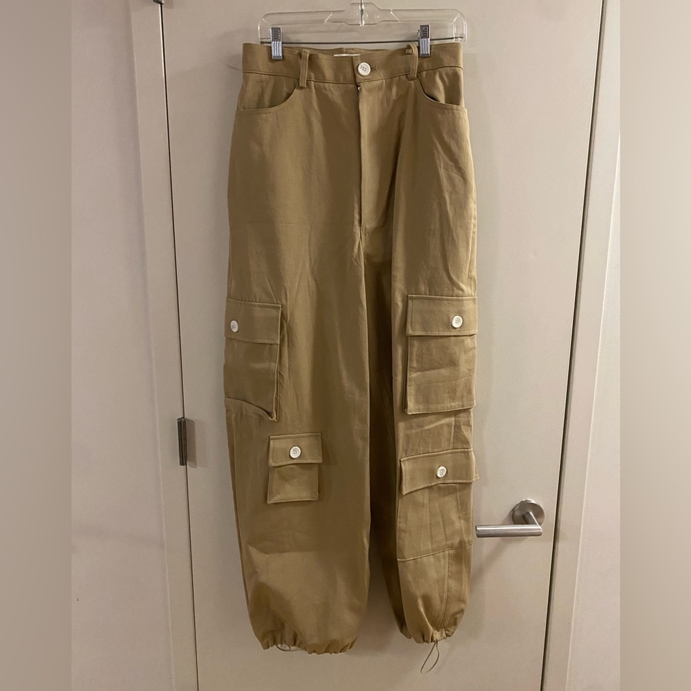 The Frankie Shop Hailey Cotton-Twill Cargo Pants size M